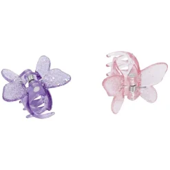 Mini pince à cheveux papillon rose et violet x3