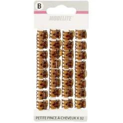 Mini pince plastique marron x32