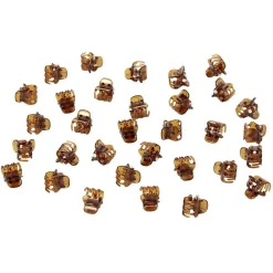 Mini pince plastique marron x32