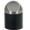 Mini poubelle de salle de bain métal noir gris