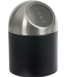 Mini poubelle de salle de bain métal noir gris