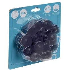 Mini tapis de douche antidérapant forme galet gris x6