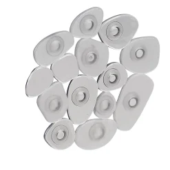 Mini tapis de douche antidérapant forme galet gris x6