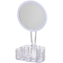 Miroir à LED avec rangement transparent