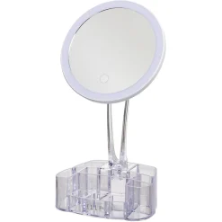 Miroir à LED avec rangement transparent
