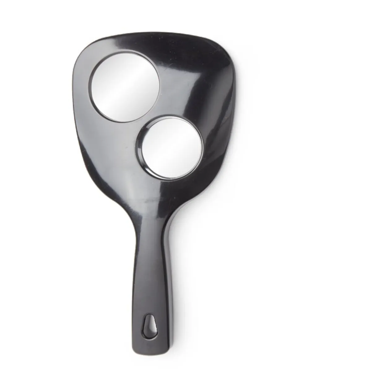 Miroir à main double face grossissant plastique noir
