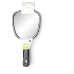 Miroir à main double face grossissant plastique noir