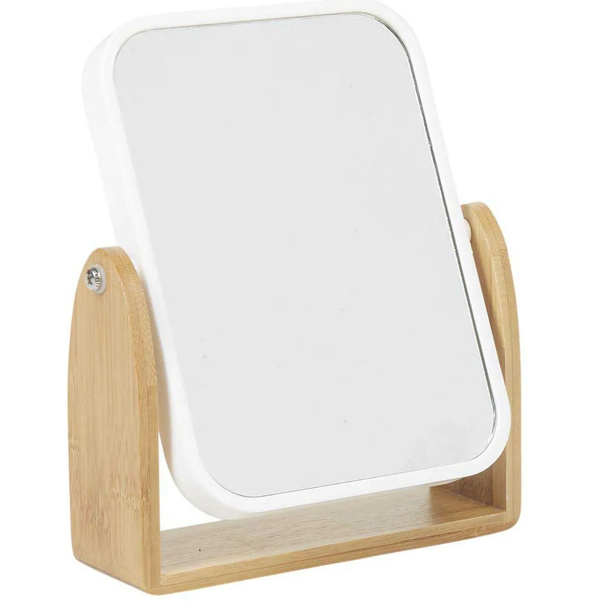 Miroir à poser blanc et bambou