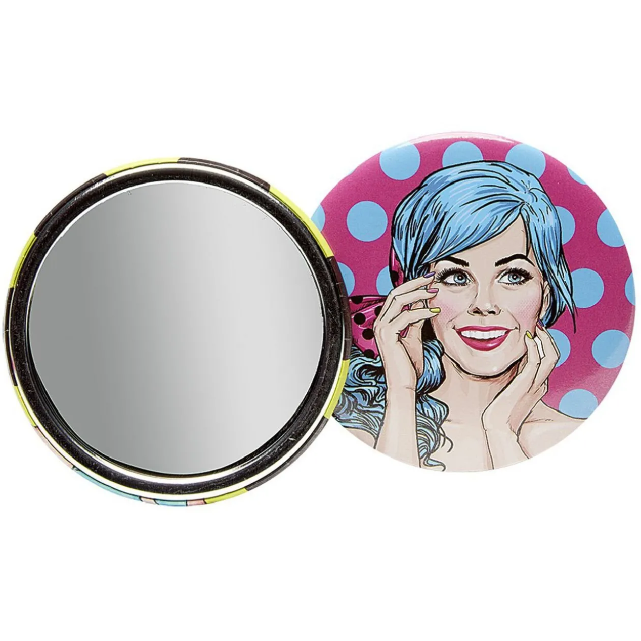 Miroir de poche bleu