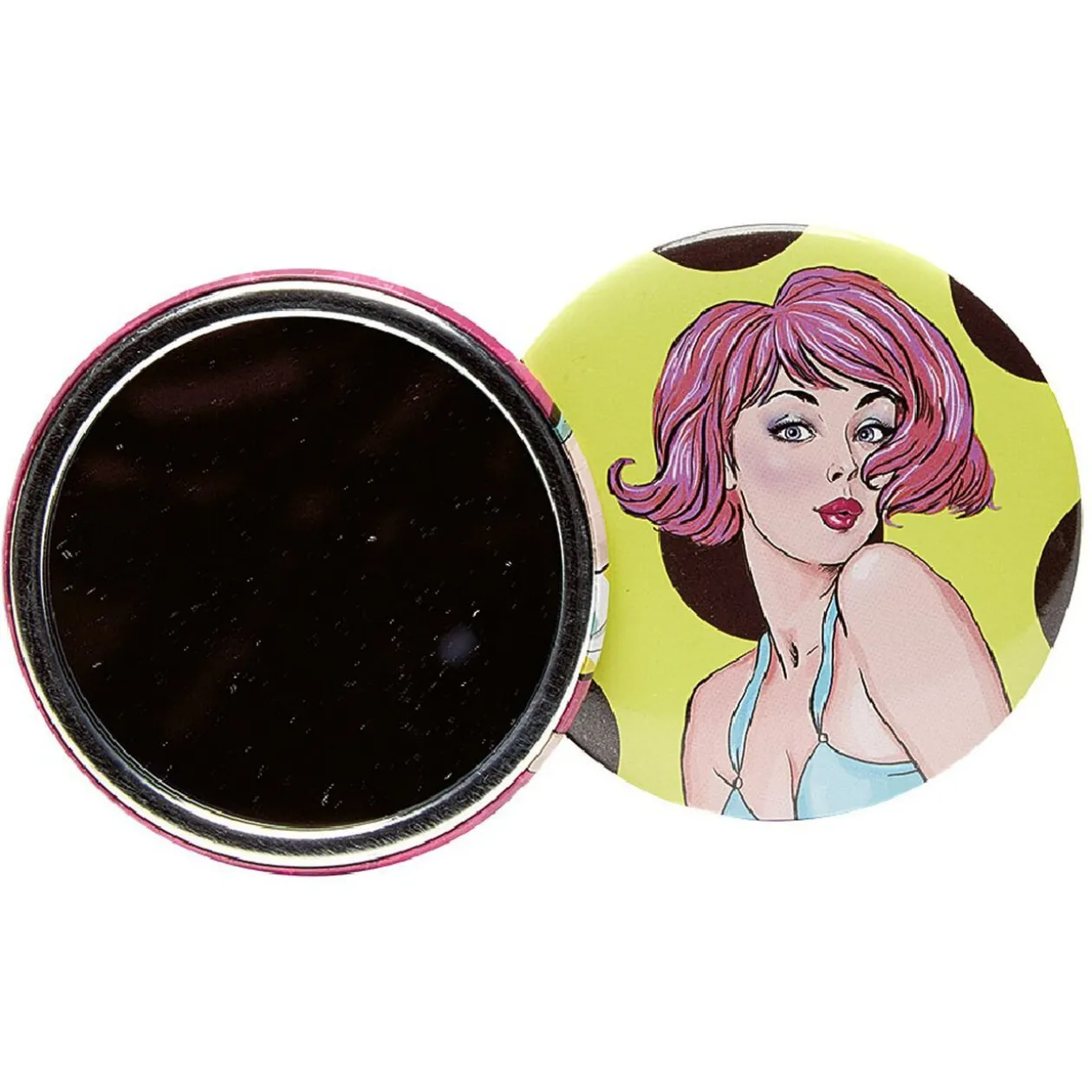 Miroir de poche jaune