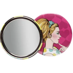 Miroir de poche rose