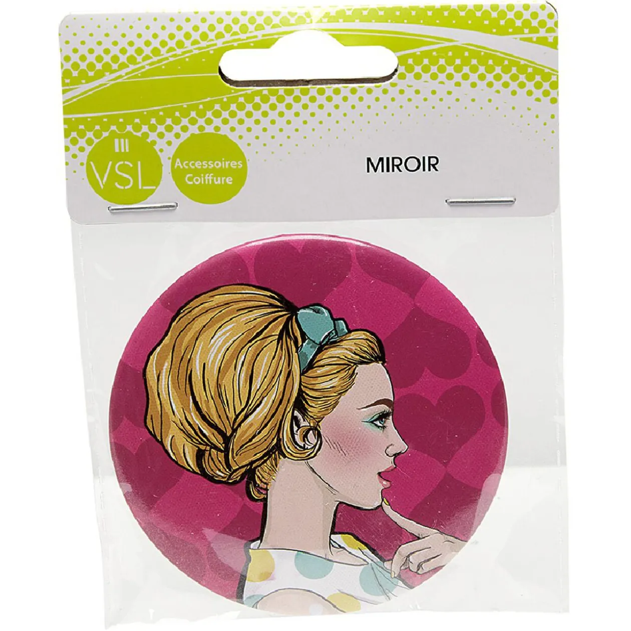 Miroir de poche rose