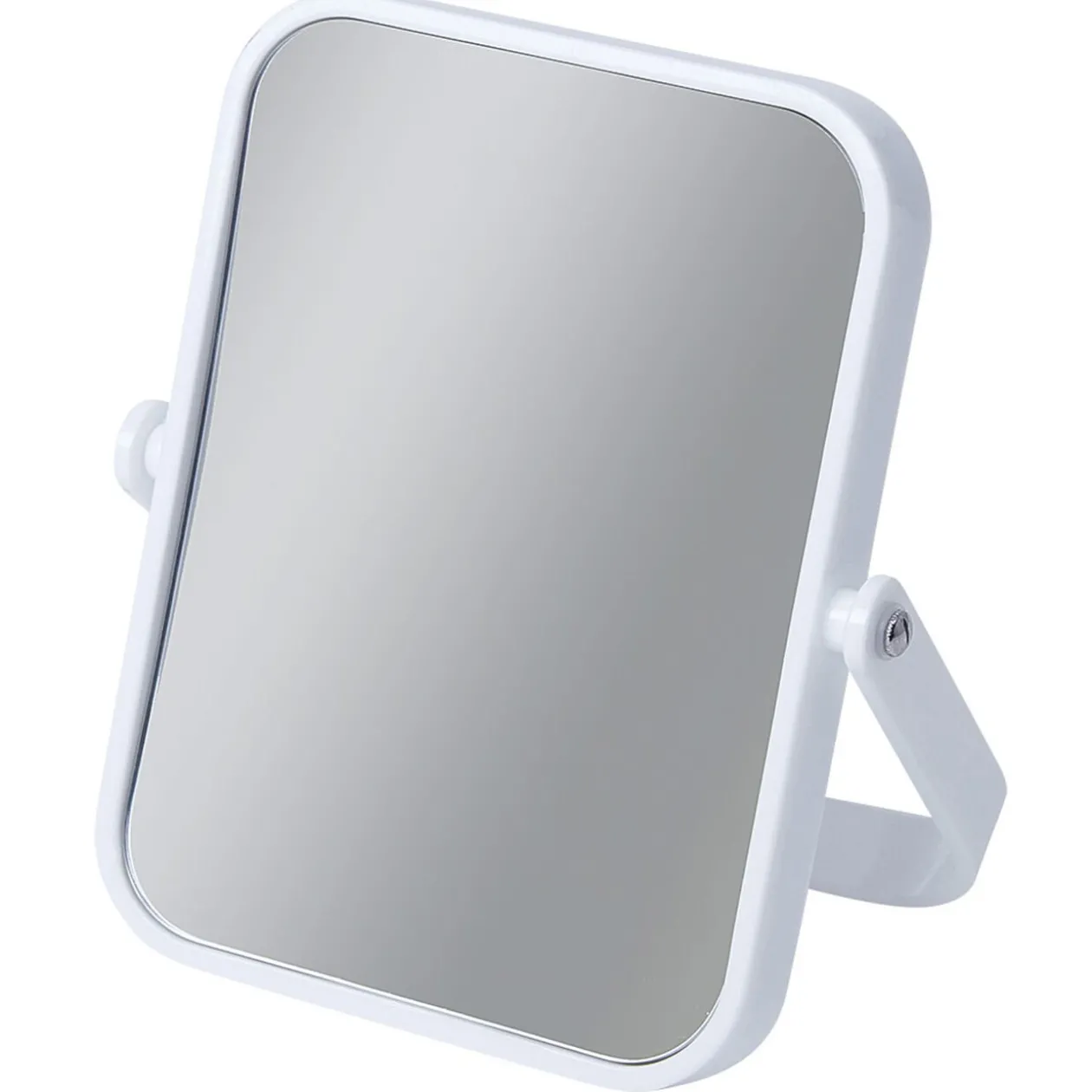 Miroir grossissant x1 x2 double face rectangulaire sur pied blanc