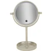 Miroir LED rond sur pied gris