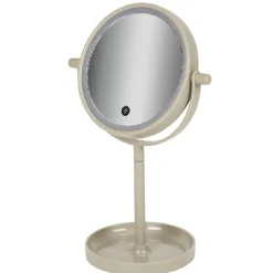 Miroir LED rond sur pied gris