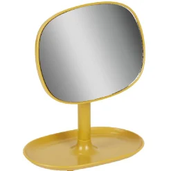 Miroir POP jaune moutarde sur pied repose bijoux