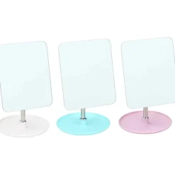 Miroir rectangulaire pivotant avec socle rond