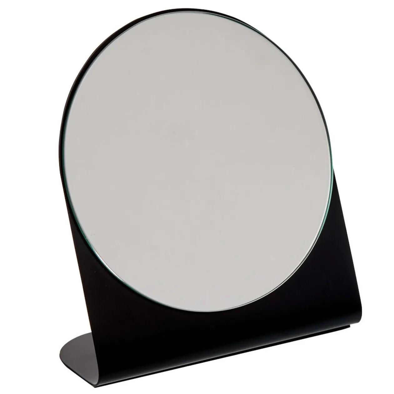 Miroir rond à poser métal noir