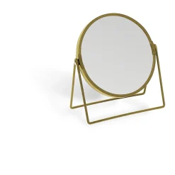 Miroir rond métal doré à poser 18x8xH20cm