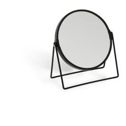 Miroir rond métal noir à poser 18x8xH20cm