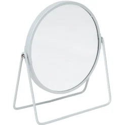 Miroir rond sur pied design industriel blanc