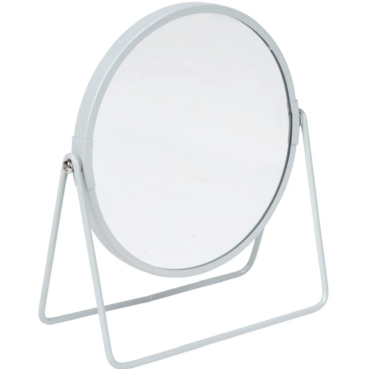 Miroir rond sur pied design industriel blanc
