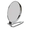 Miroir rond sur pied double face grossissant argenté