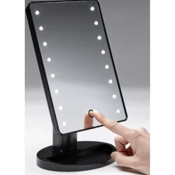 Miroir tactile et rotatif à variateur de lumière 16 LED