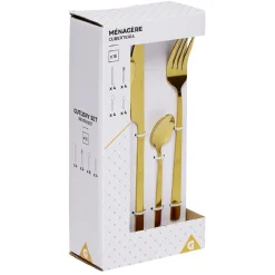 Ménagère 16 couverts inox doré