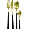Ménagère 16 couverts noir et doré