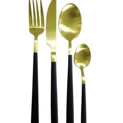 Ménagère 16 couverts noir et doré