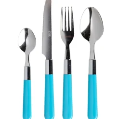 Ménagère 24 pièces bleu fluo