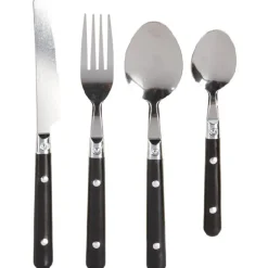 Ménagère 16 pièces inox manche plastique noir