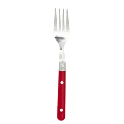 Ménagère 16 pièces inox manche plastique rouge
