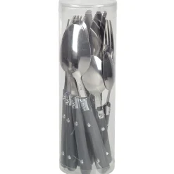 Ménagère 16 pièces inox manche plastique gris