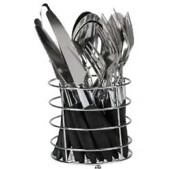 Ménagère 24 pièces noir