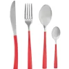 Ménagère de 16 couverts manche rouge
