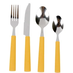 Ménagère inox 16 pièces moutarde