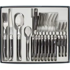 Ménagère Laguiole inox gris anthracite 16 pièces