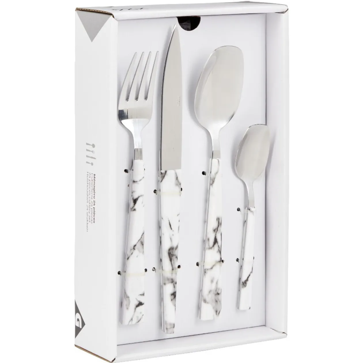 Ménagère scandinave 24 pièces effet marbre