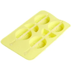 Moule à glaçon brochette forme citron-silicone jaune 18,3x11,4xH1,5cm