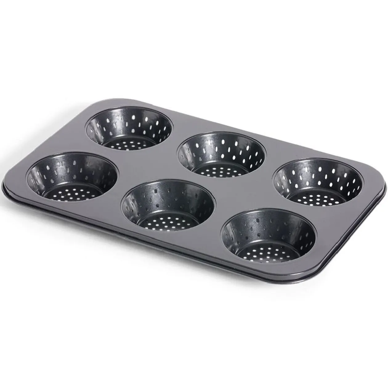 Moule à muffin perforé acier noir 33,6x22xH3cm