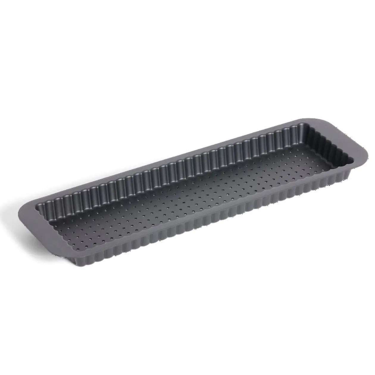 Moule à tarte rétractable acier perforé noir 35x11xH2,5cm