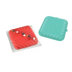 Moule carré pixel 3D silicone vert