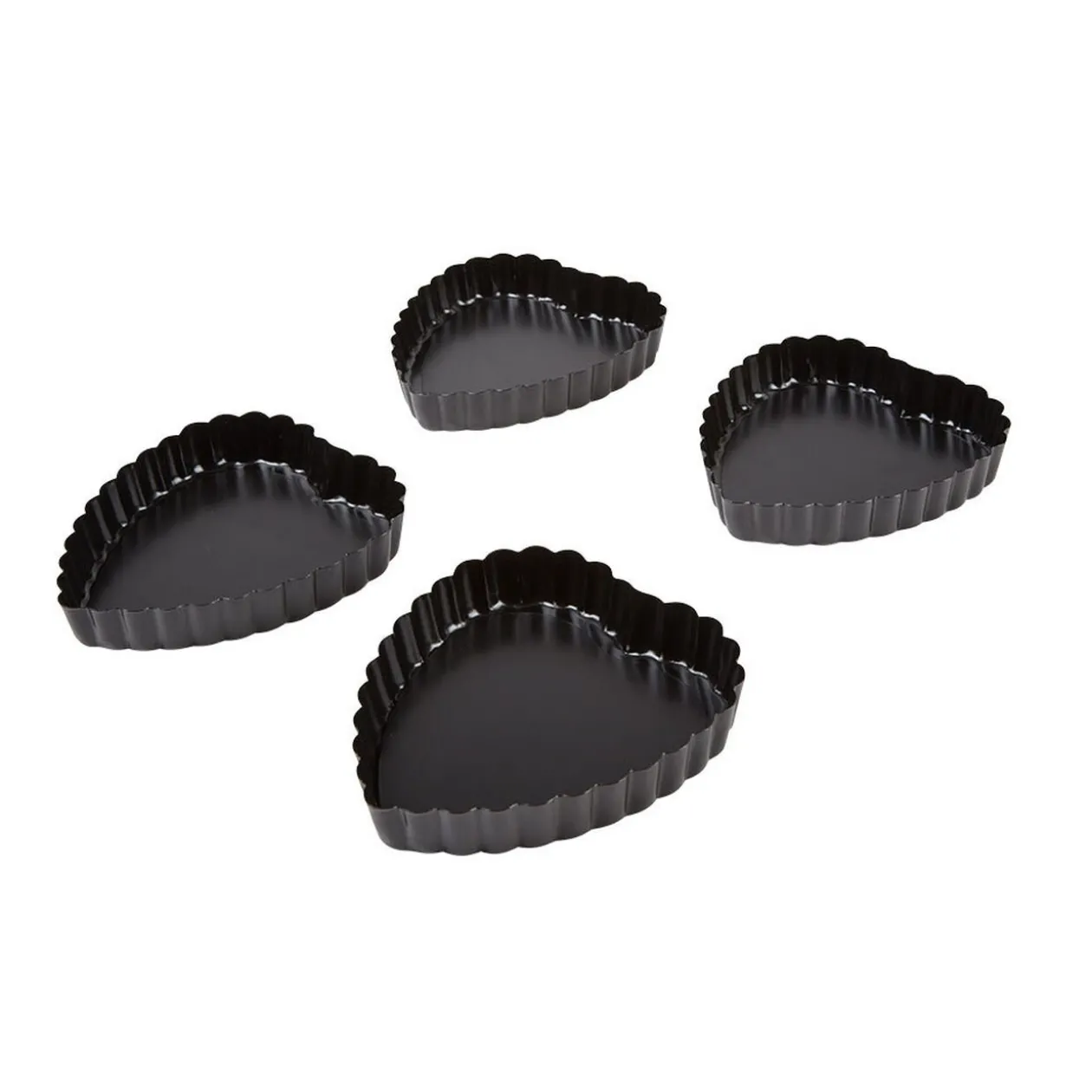 Moule forme mini coeur avec fond amovible x4
