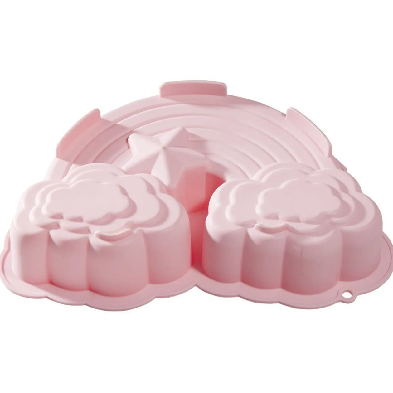 Moule gâteau forme arc en ciel silicone rose 26x19xH5,5cm