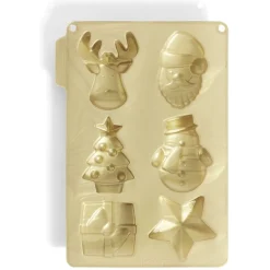 Moule silicone 6 formes de Noël 27x19xH2cm