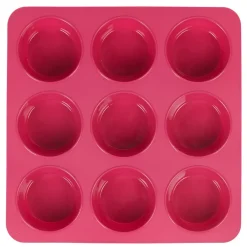 Moule silicone rose 9 petits muffins