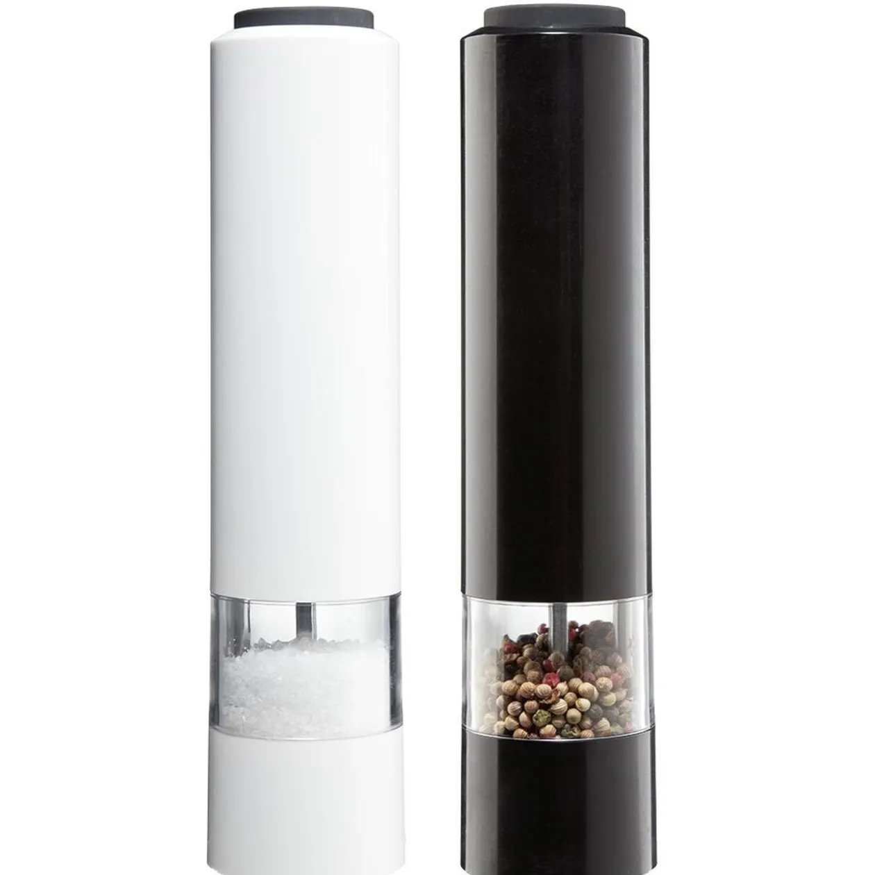 Moulin électrique sel poivre noir et blanc x2