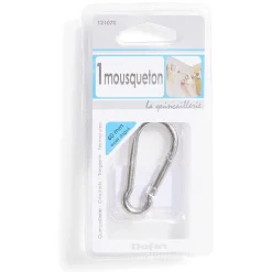 Mousqueton alpin en acier zingué gris 60 mm